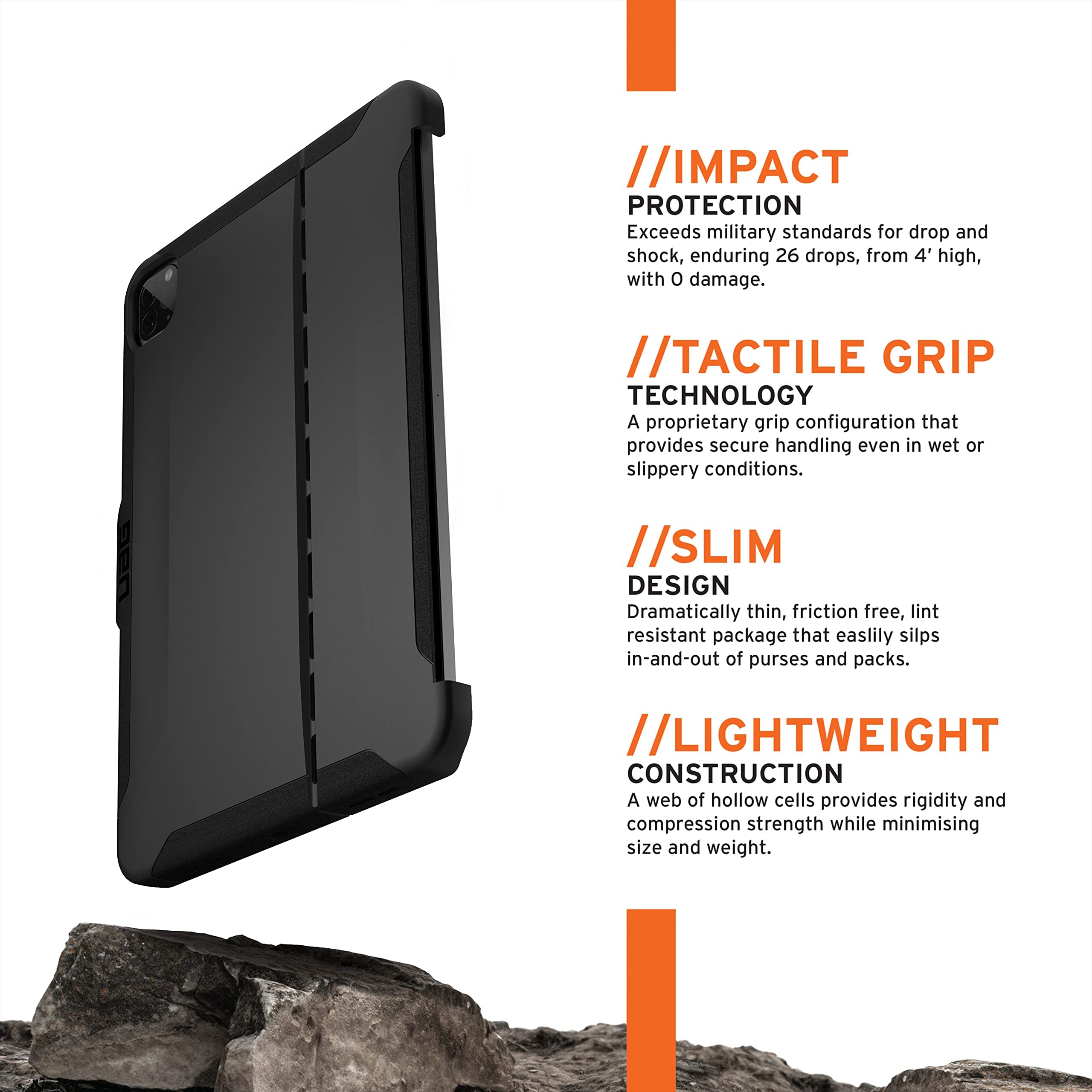 UAG Designed for iPad Pro 11" (4th Gen 2022, 3rd Gen 2021) Case Scout (Requires use of Smart Keyboard) Protective Cover with Apple Pencil Holder, Black by URBAN ARMOR GEAR - Image 3