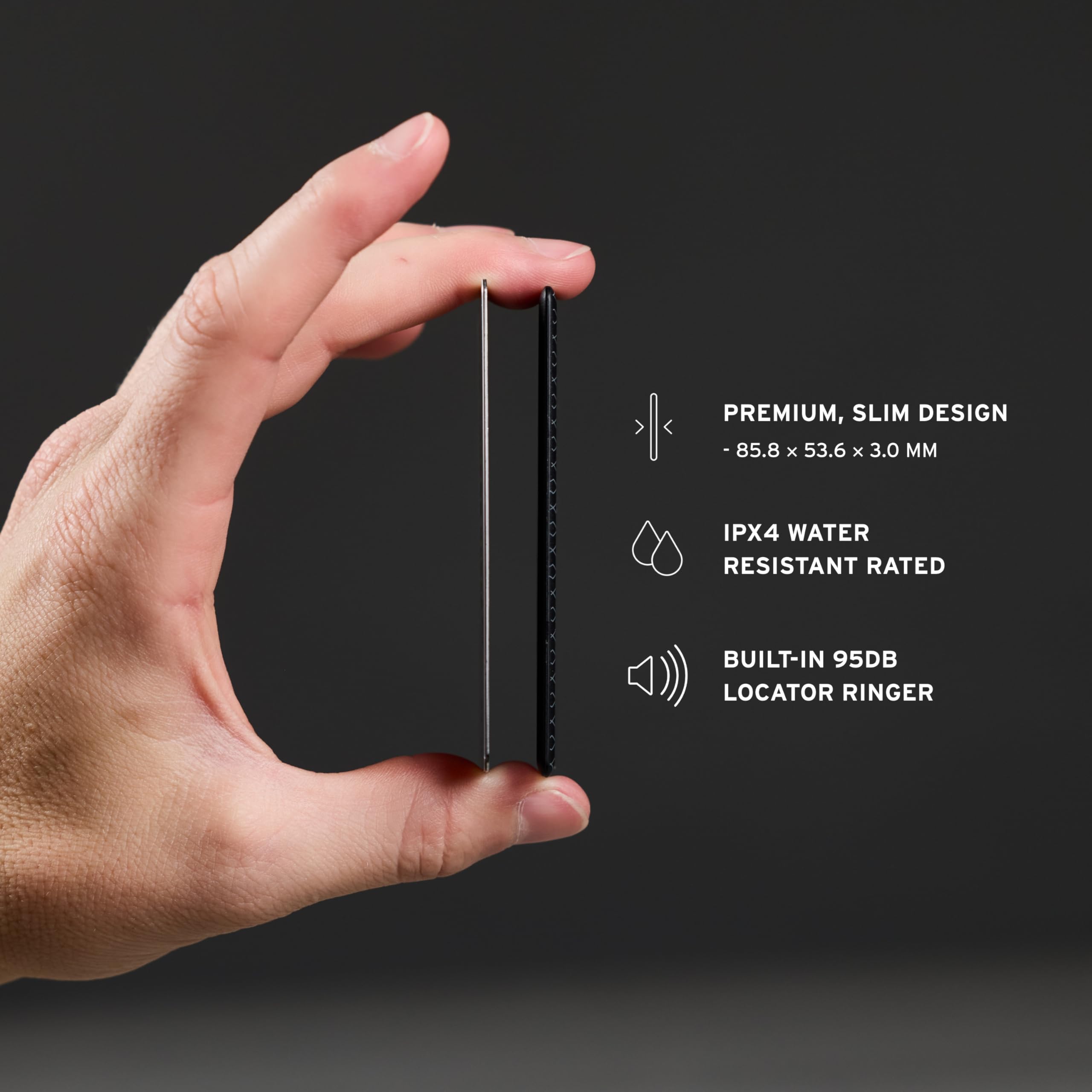 UAG Metropolis Tracker Card - Mfi Certified Slim Finder Wireless Rechargeable Compatible with iOS & Android Find My App, Tracker for Wallet Luggage Passport, Black/Micro Hexagon - Image 3