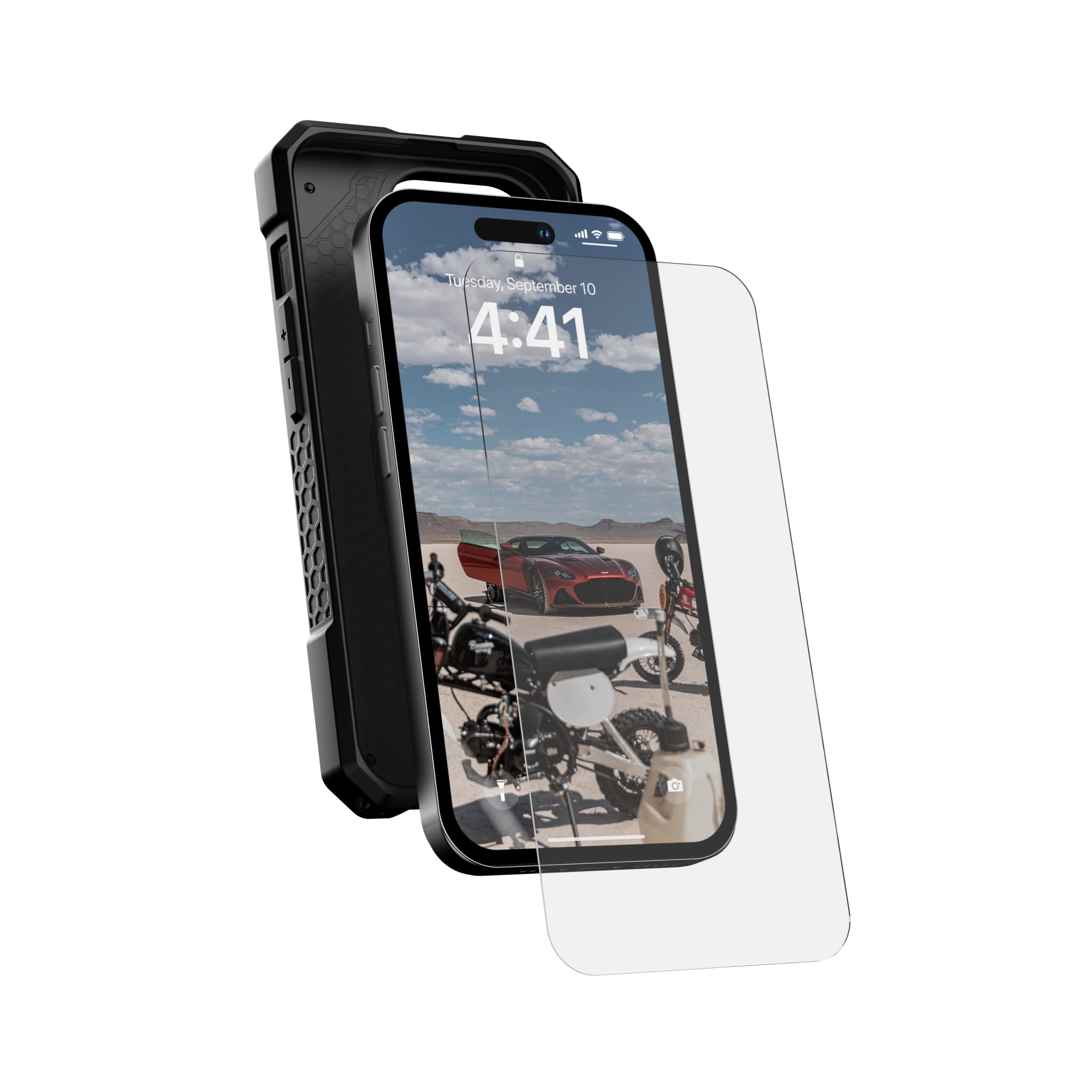 URBAN ARMOR GEAR UAG Designed for iPhone 14 Pro Glass Screen Protector Shield Plus 6.1" Premium Double 9H Strengthened Tempered Glass Ultra-Clear HD Anti-Fingerprint Antimicrobial Anti-Glare Clear - Image 5