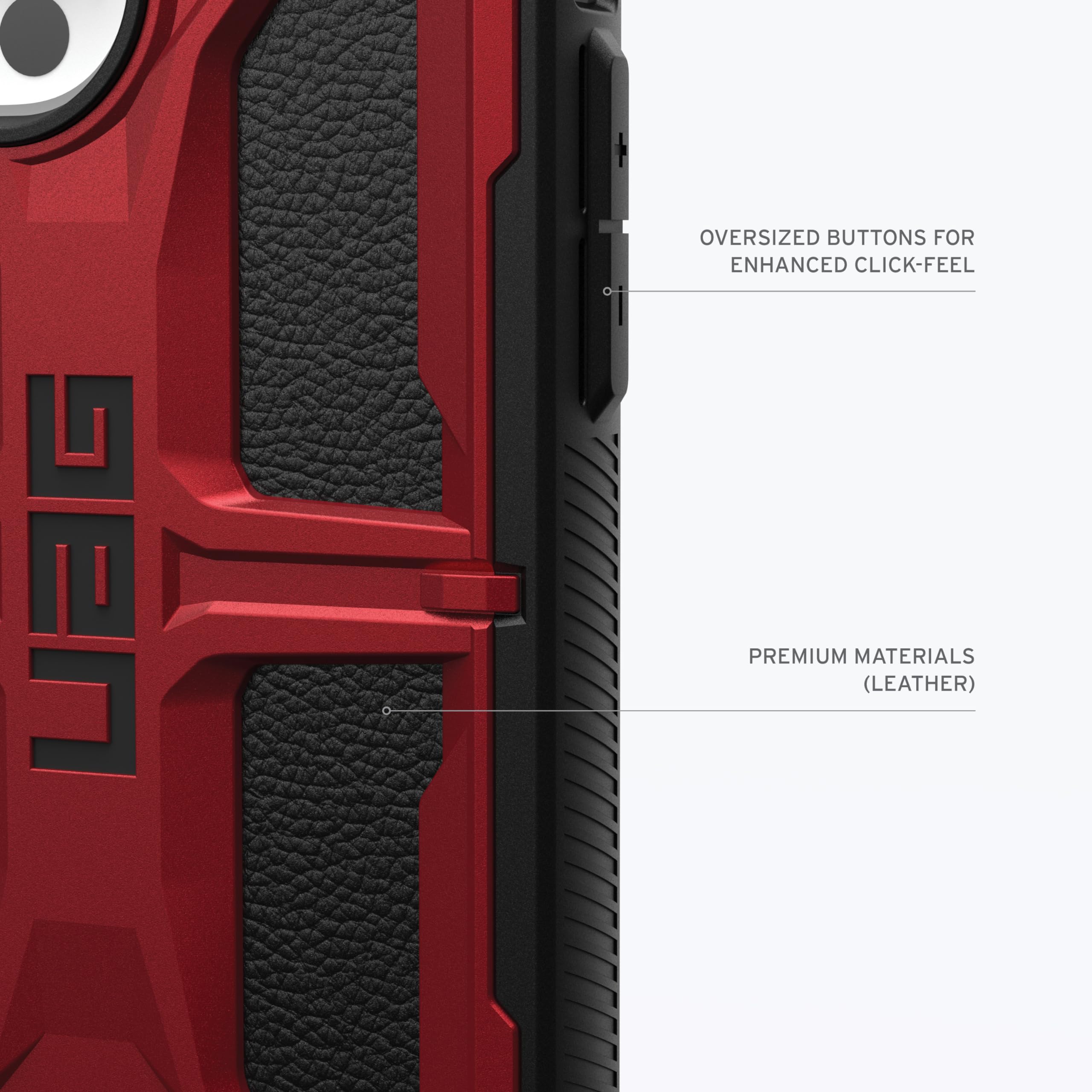 URBAN ARMOR GEAR UAG Case [Updated Version] Compatible with iPhone 15 Pro Case 6.1" Monarch Crimson Rugged Heavy Duty Military Grade Drop Tested Protective Cover - Image 5