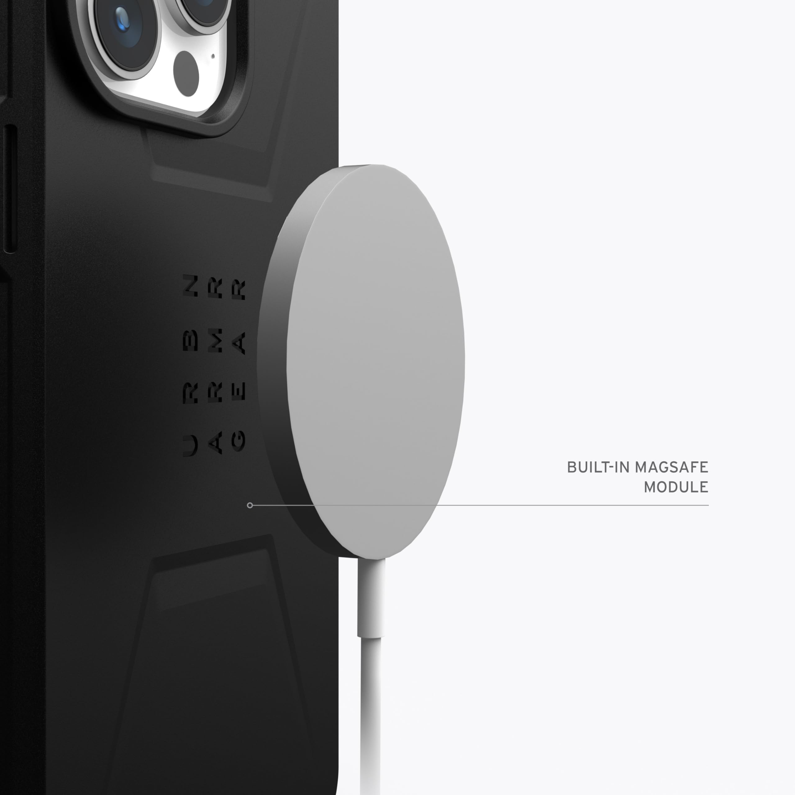 URBAN ARMOR GEAR UAG Case [Updated Version] Compatible with iPhone 15 Pro Case 6.1" Civilian Black Built-in Magnet Compatible with MagSafe Charging Rugged Mil-Grade Dropproof Protective Cover - Image 4