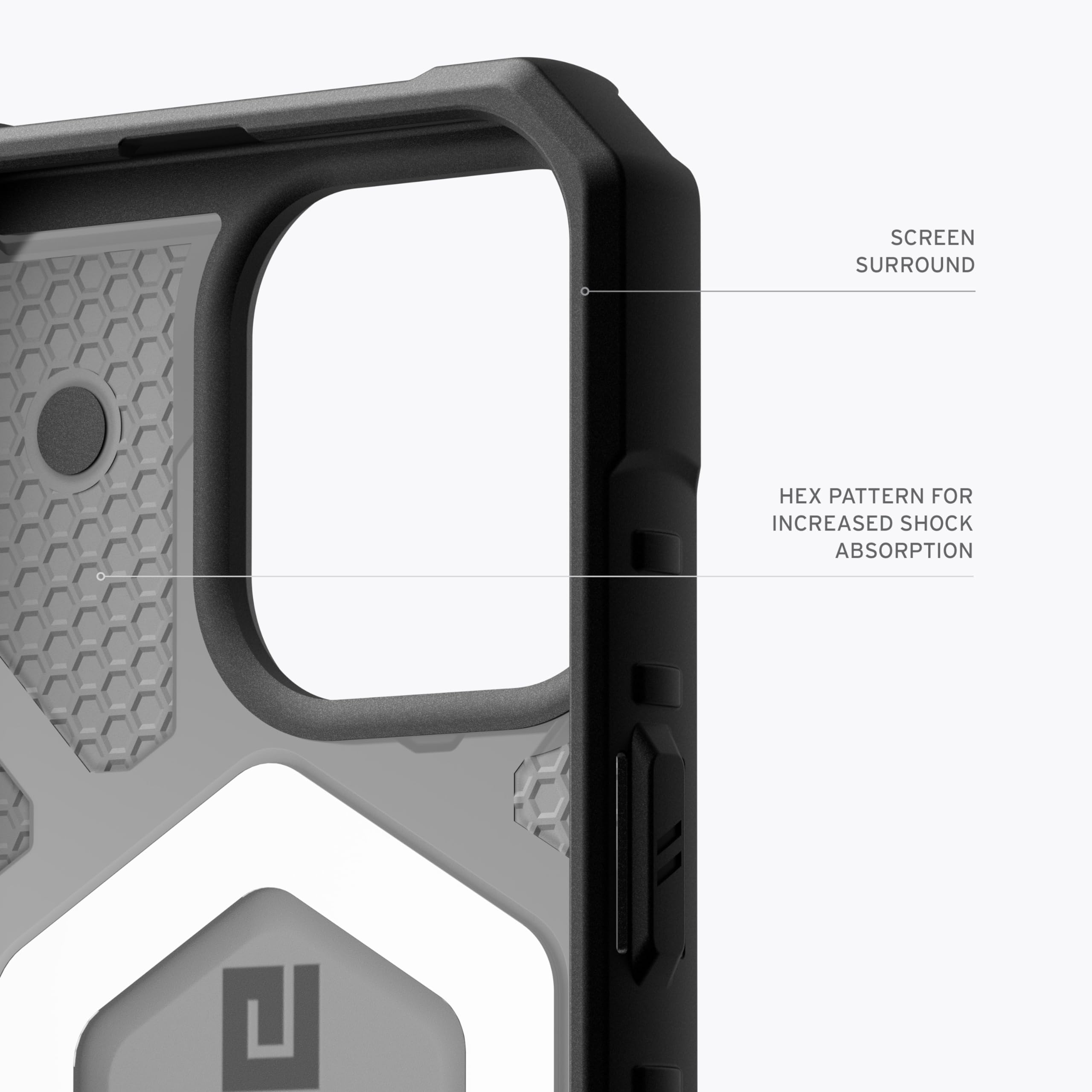 URBAN ARMOR GEAR UAG Case [Updated Version] Compatible with iPhone 15 Pro 6.1" Pathfinder Clear Ash/Black Built-in Magnet Compatible with MagSafe Charging Rugged Transparent Dropproof Protective Cover - Image 5