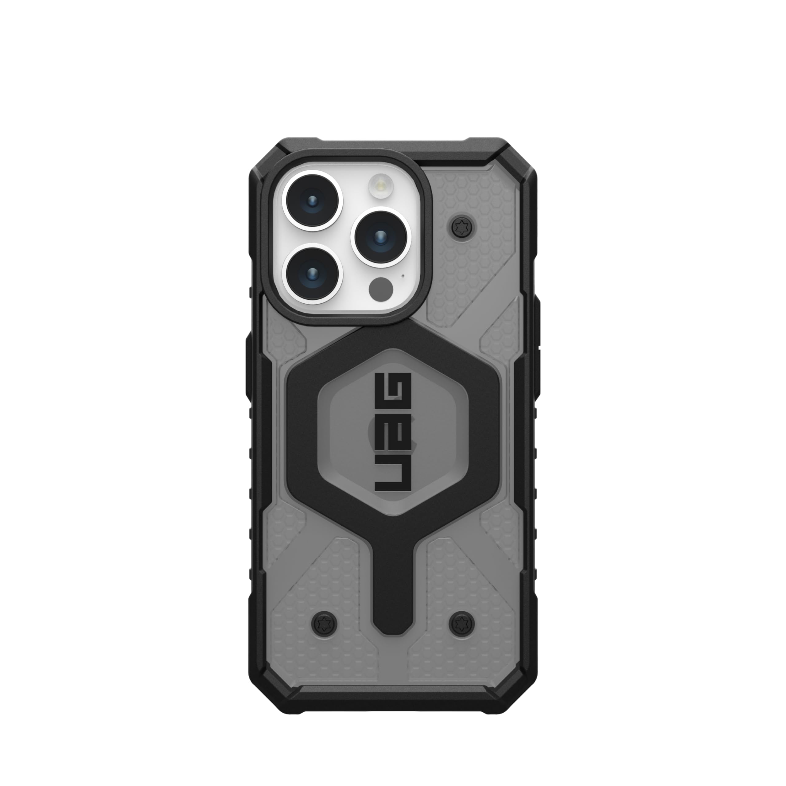 URBAN ARMOR GEAR UAG Case [Updated Version] Compatible with iPhone 15 Pro 6.1" Pathfinder Clear Ash/Black Built-in Magnet Compatible with MagSafe Charging Rugged Transparent Dropproof Protective Cover - Image 7
