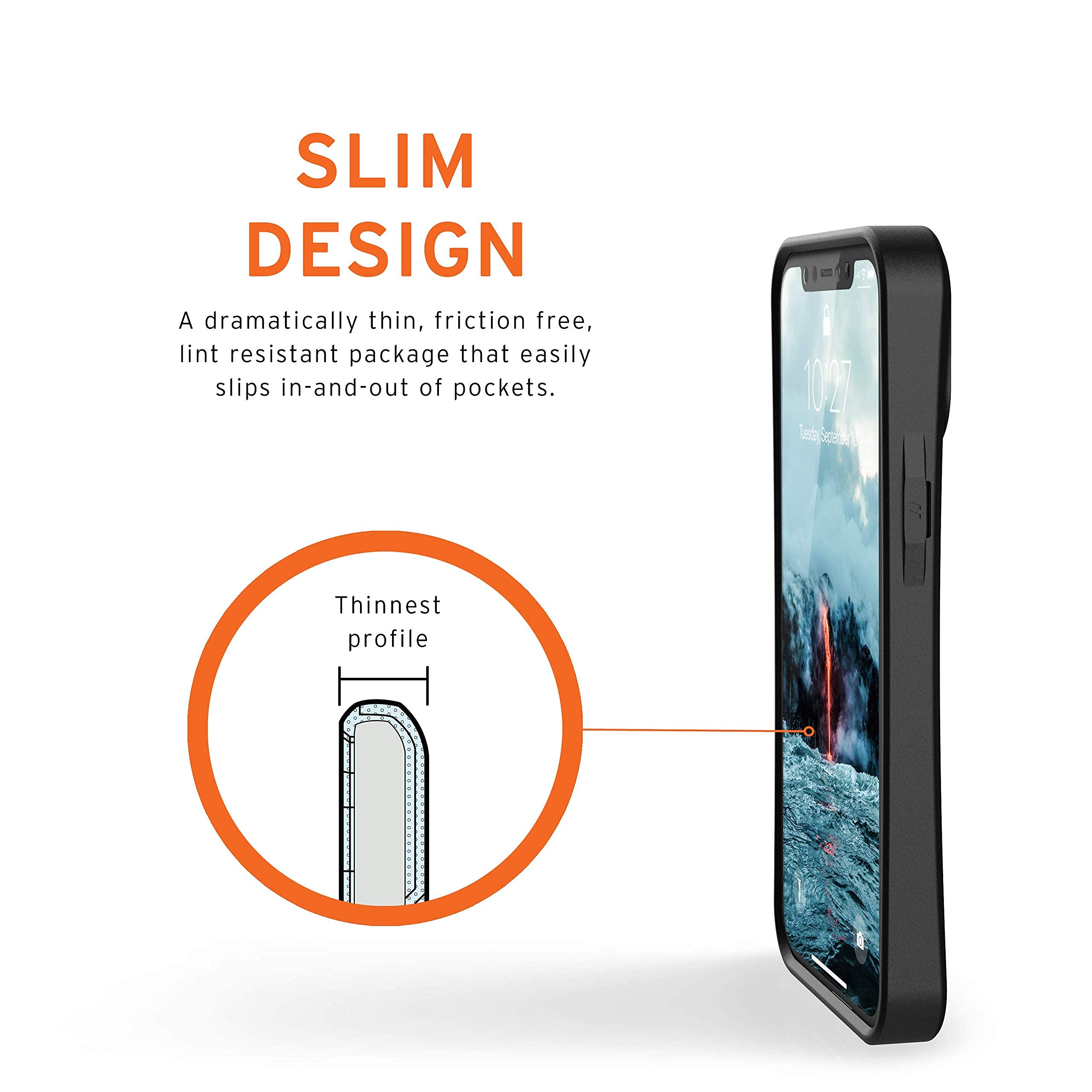 URBAN ARMOR GEAR UAG Designed for iPhone 12 Mini Case [5.4-inch Screen] 100% Mindful Eco-Friendly Ultra Slim Outback Protective Cover, Black - Image 5