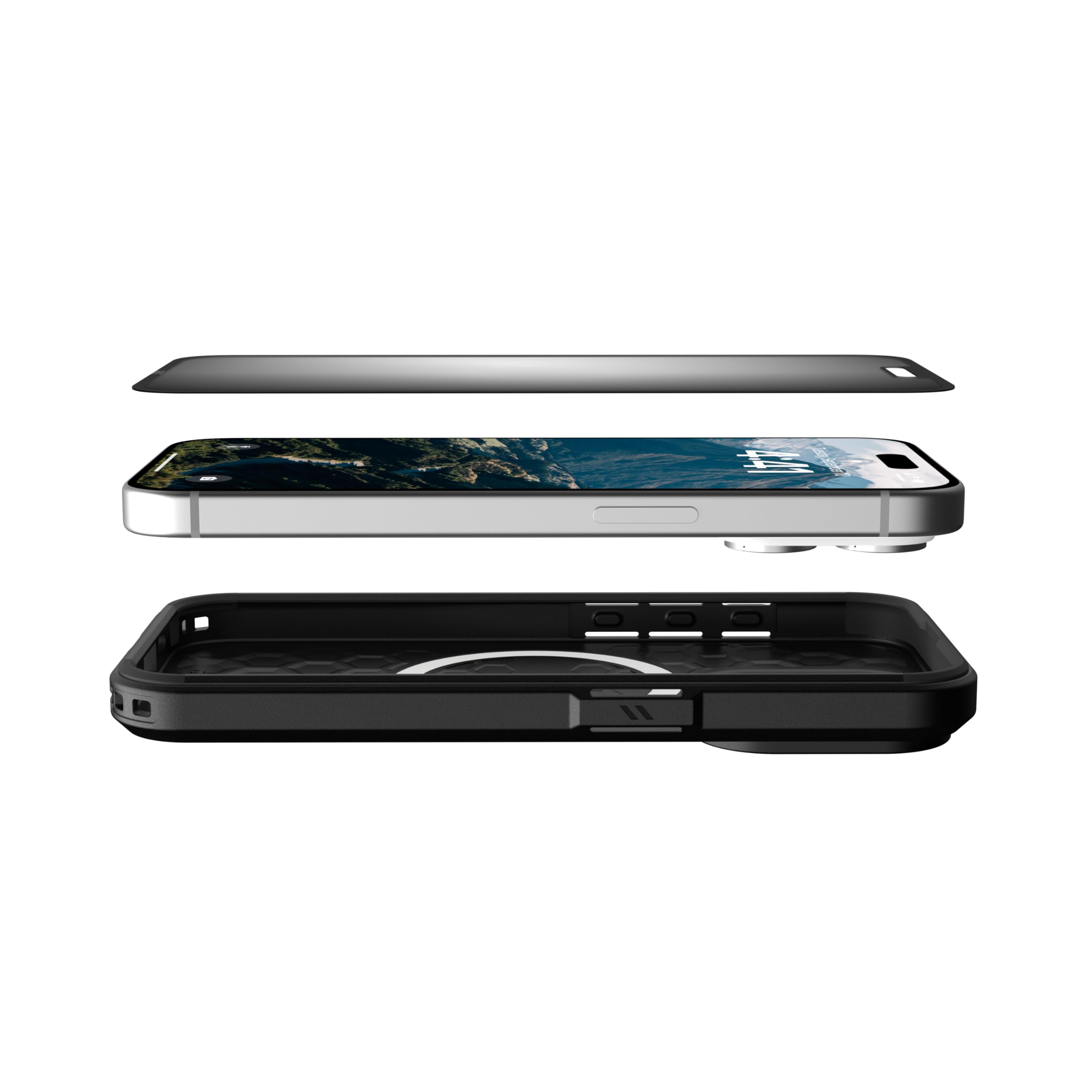 URBAN ARMOR GEAR UAG Designed for iPhone 15 Pro Removable & Reusable Privacy Screen Tint - Premium 2-Way Anti-glare Anti-Spy Flexible Phone Cover - Image 7