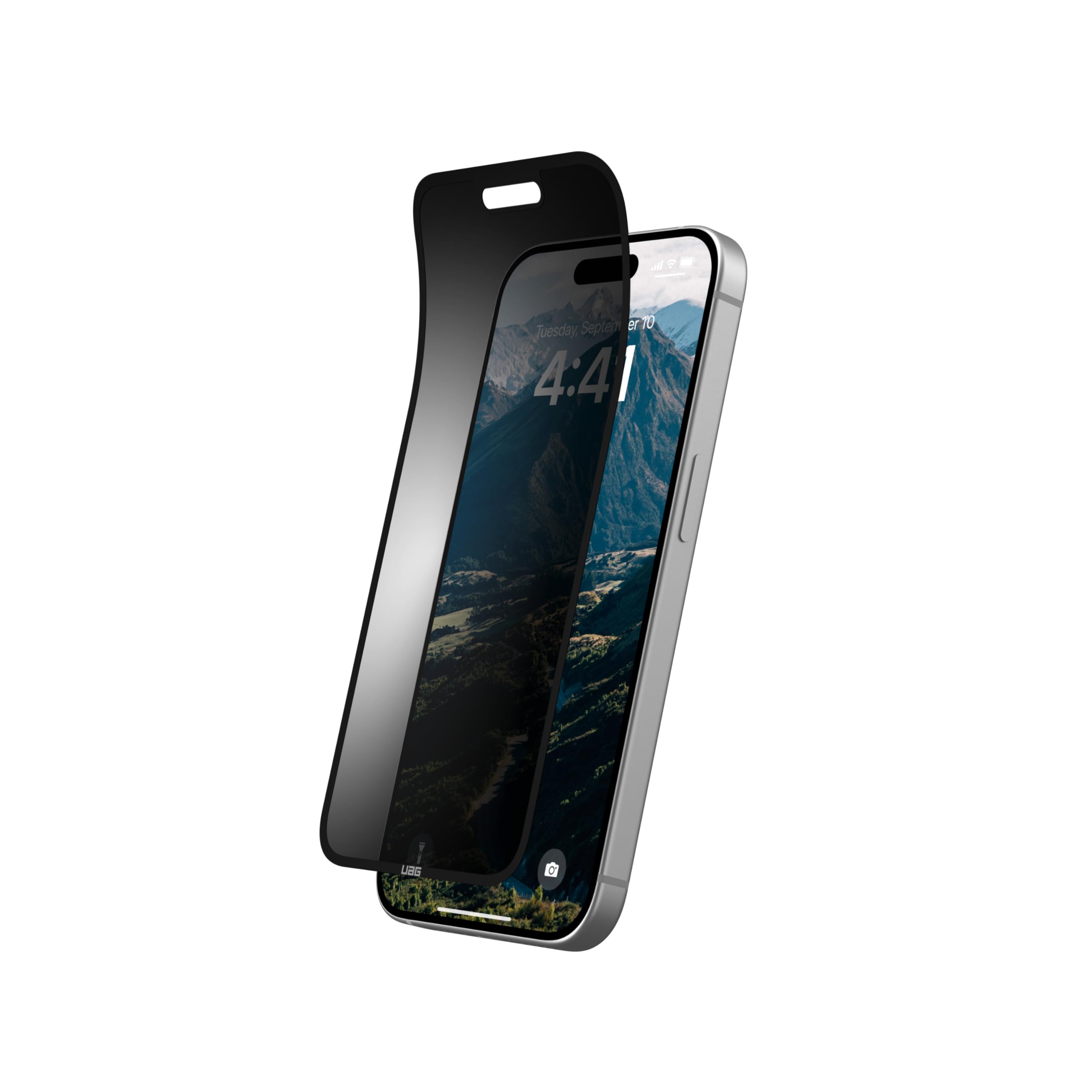URBAN ARMOR GEAR UAG Designed for iPhone 15 Pro Removable & Reusable Privacy Screen Tint - Premium 2-Way Anti-glare Anti-Spy Flexible Phone Cover - Image 9