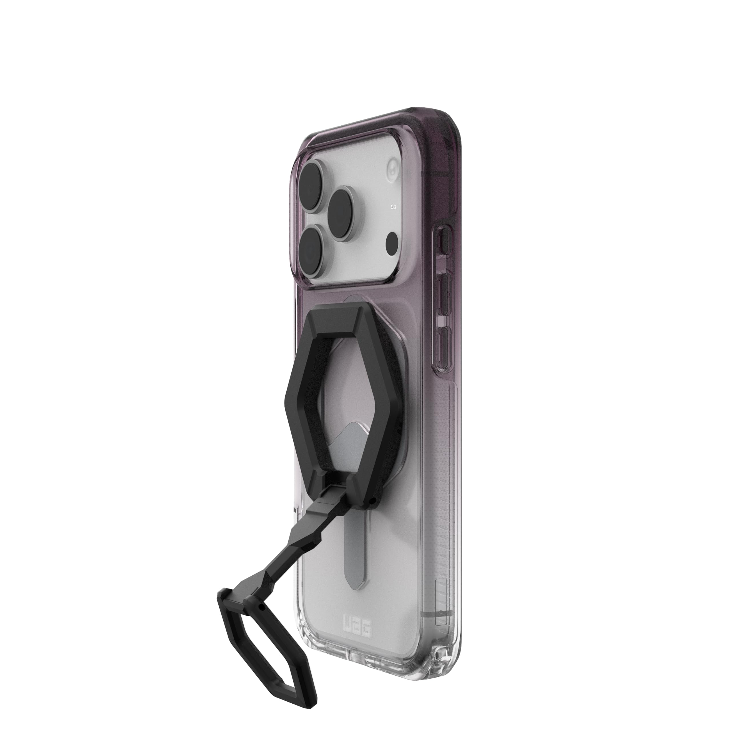 URBAN ARMOR GEAR UAG Designed for iPhone 17 Pro Case 6.3" Plyo Compatible with MagSafe Anti-Yellowing Transparent Protective Cover Bundle with Magnetic Ring Stand (Black/Clear Ombré + Black/Black) - Image 6