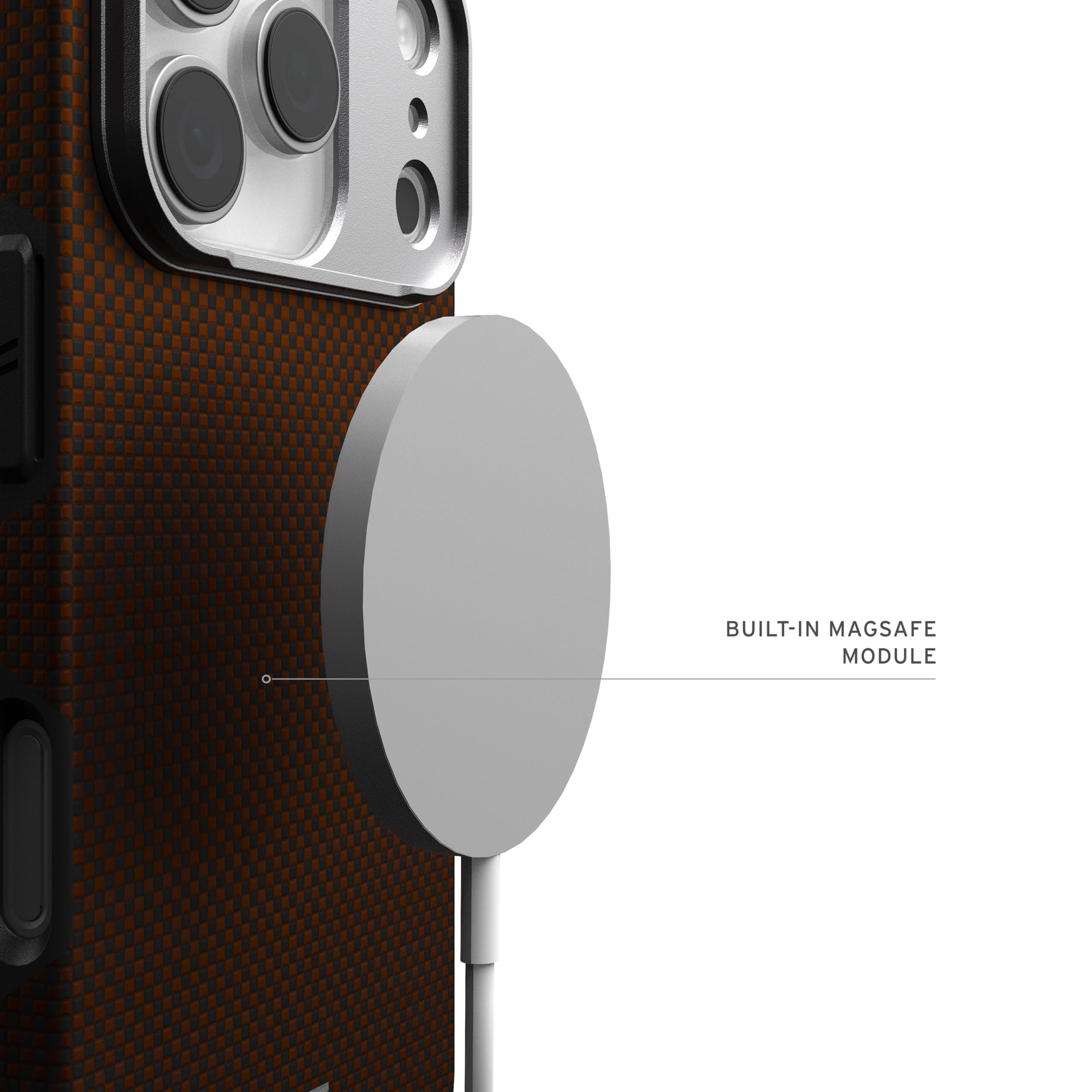 URBAN ARMOR GEAR UAG Designed for iPhone 17 Pro Case Fibr Armr - Compatible with MagSafe Military Grade Protective Cover, Orange/Charcoal - Image 5