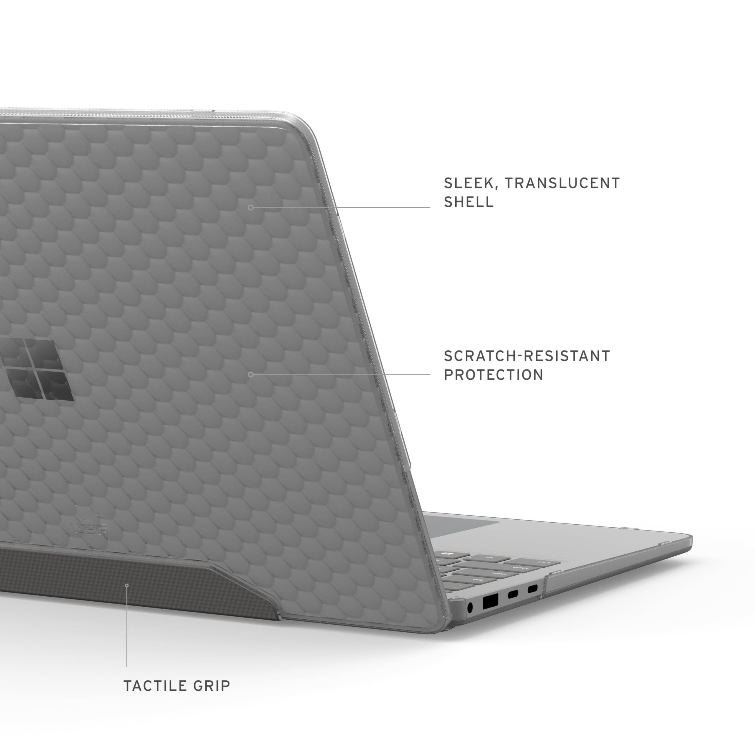 URBAN ARMOR GEAR UAG Designed for Microsoft Surface Laptop 13.8" 7th Edition Case Essential Armor - Hard Shell Scratch Resistant Transparent Clear Protective Cover, Ice - Image 4