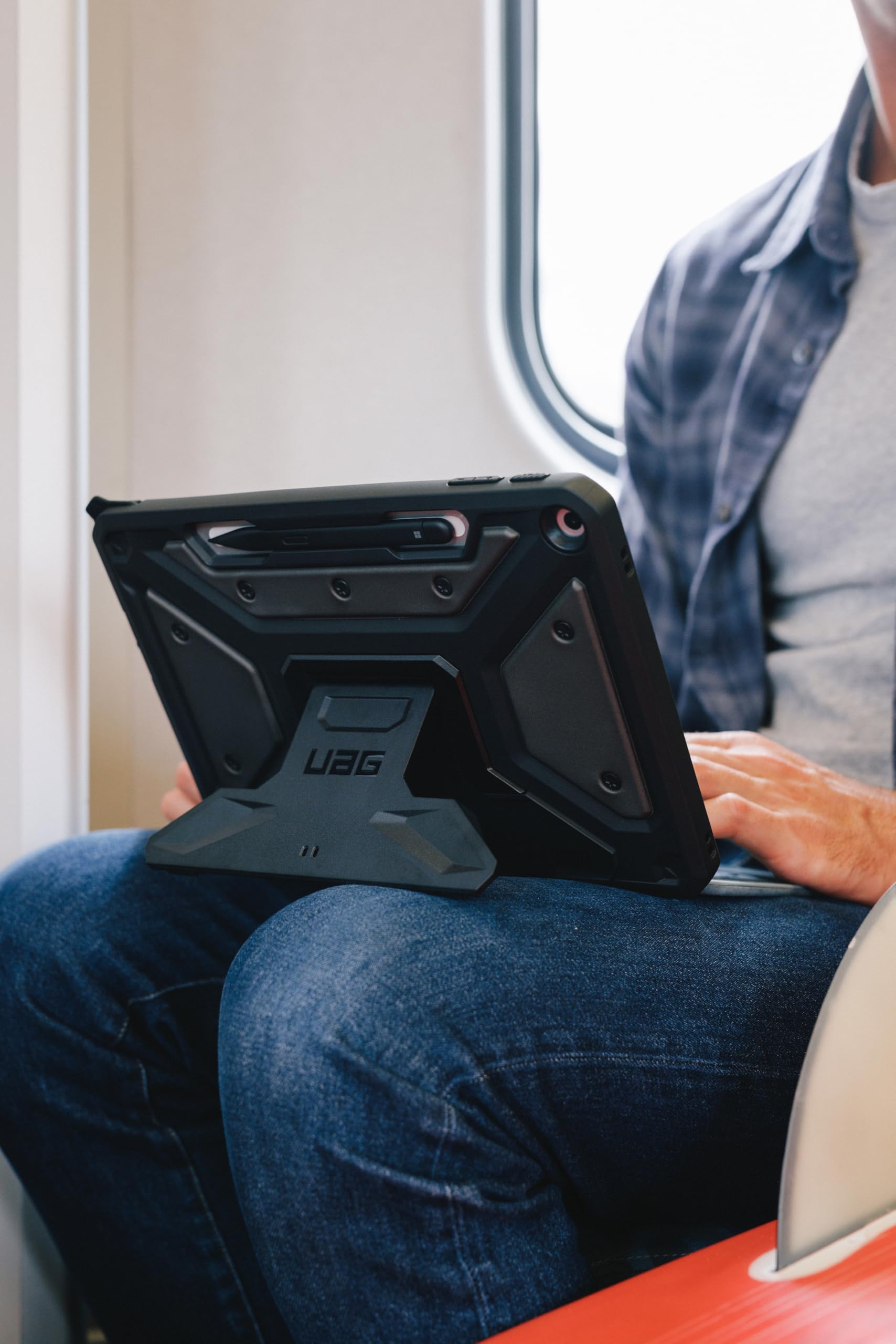 URBAN ARMOR GEAR UAG Designed for Microsoft Surface Pro 1st Edition 12" Case - Rugged Protective Cover with Multi-Angle Built-in Kickstand & Pen Holder Military Grade Drop Proof, Metropolis SE Black - Image 3