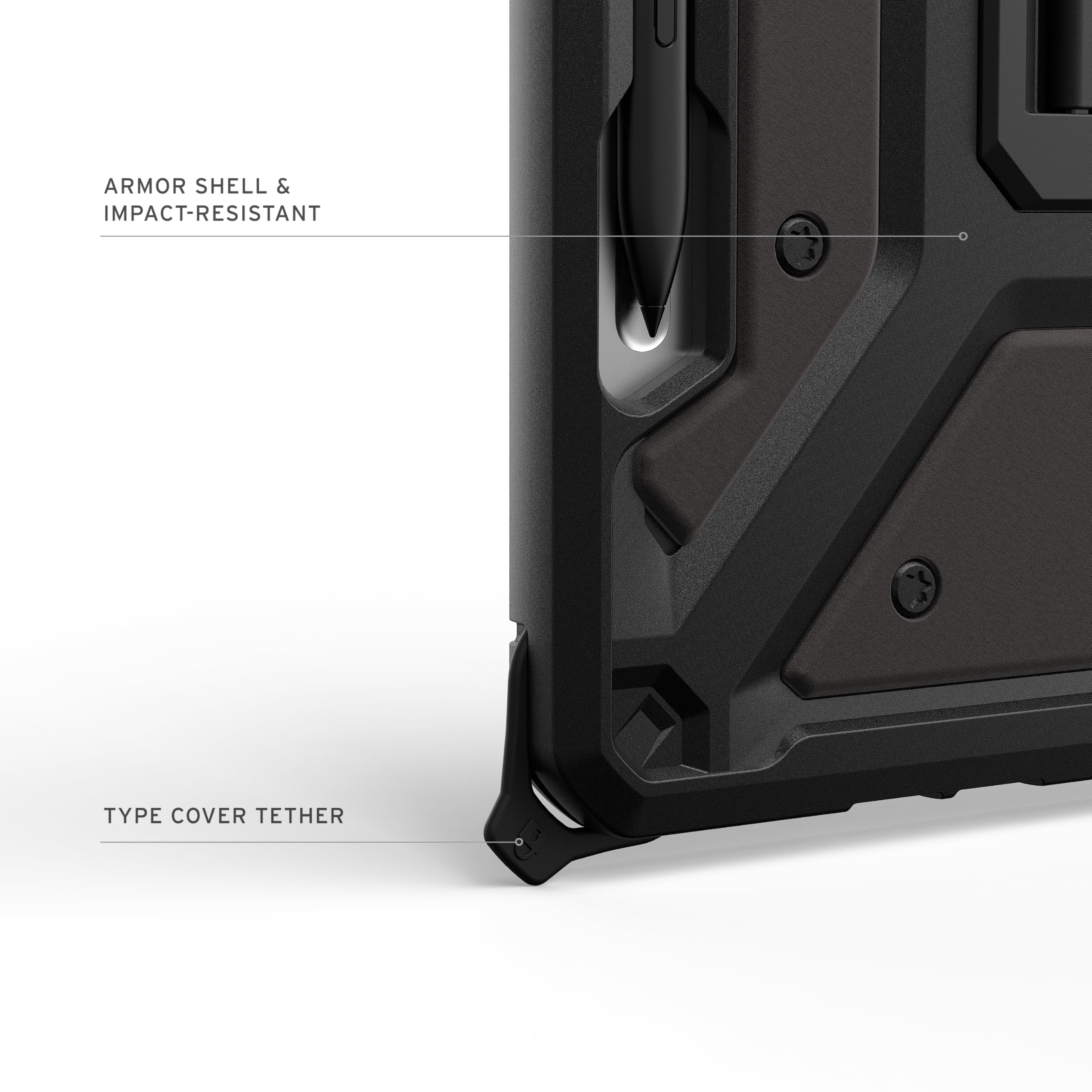 URBAN ARMOR GEAR UAG Designed for Microsoft Surface Pro 1st Edition 12" Case - Rugged Protective Cover with Multi-Angle Built-in Kickstand & Pen Holder Military Grade Drop Proof, Metropolis SE Black - Image 4