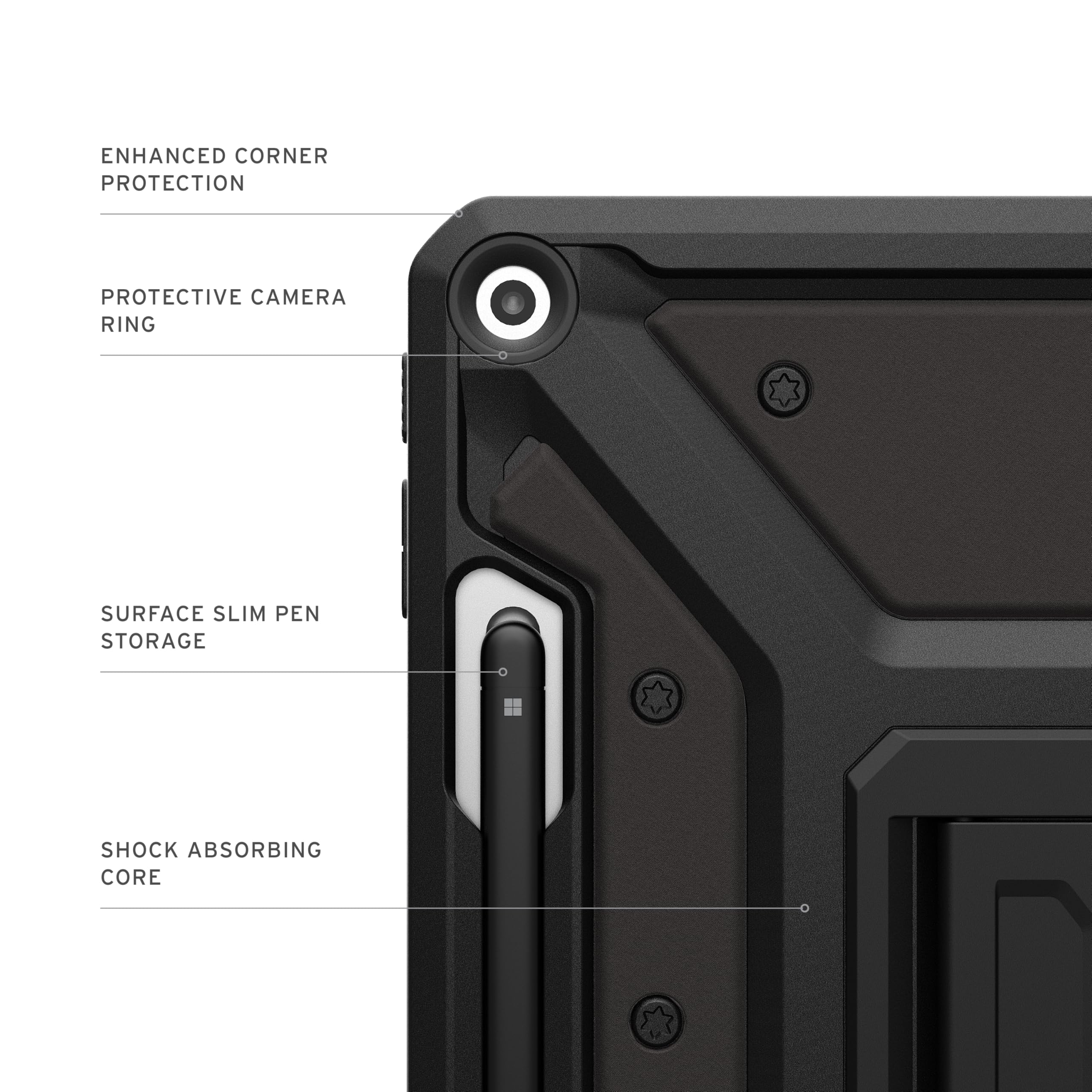 URBAN ARMOR GEAR UAG Designed for Microsoft Surface Pro 1st Edition 12" Case - Rugged Protective Cover with Multi-Angle Built-in Kickstand & Pen Holder Military Grade Drop Proof, Metropolis SE Black - Image 5