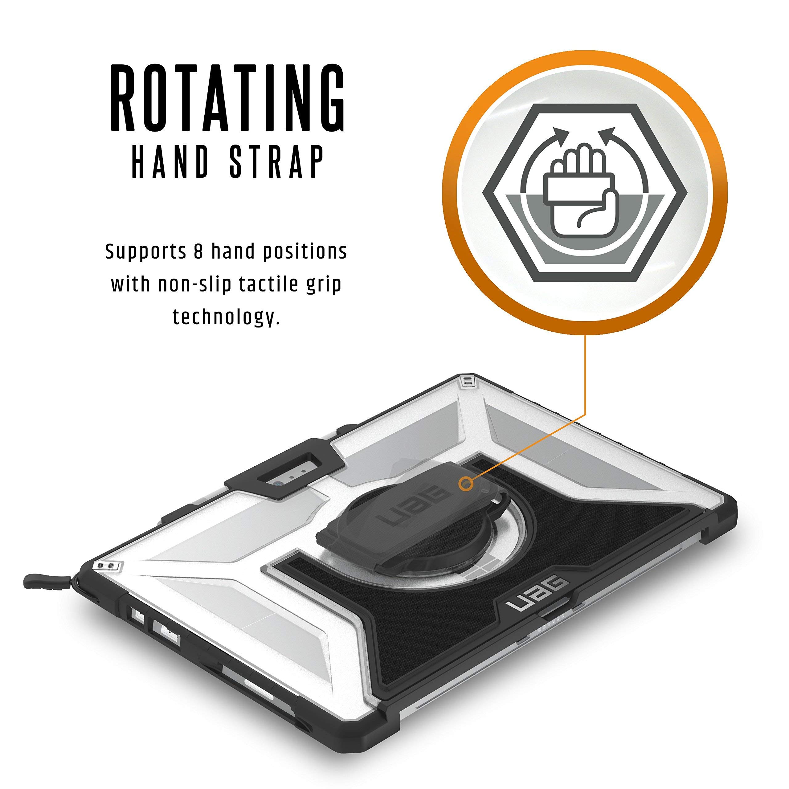 URBAN ARMOR GEAR UAG Designed for Microsoft Surface Pro 7 Plus/Pro 7/Pro 6 Case Plasma - Built-in Hand Strap & Shoulder Strap Rugged Military Graded Protective Cover, Ice - Image 4