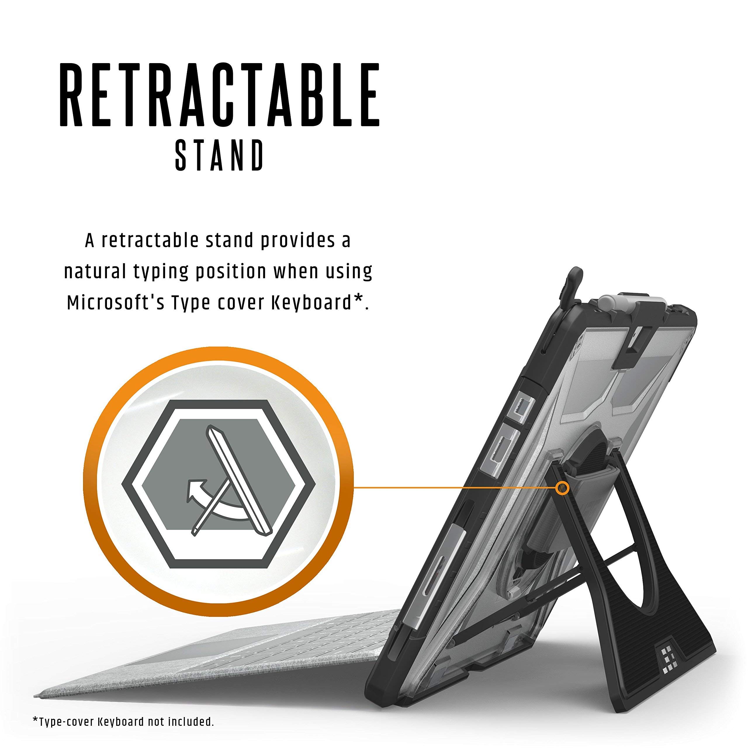 URBAN ARMOR GEAR UAG Designed for Microsoft Surface Pro 7 Plus/Pro 7/Pro 6 Case Plasma - Built-in Hand Strap & Shoulder Strap Rugged Military Graded Protective Cover, Ice - Image 6