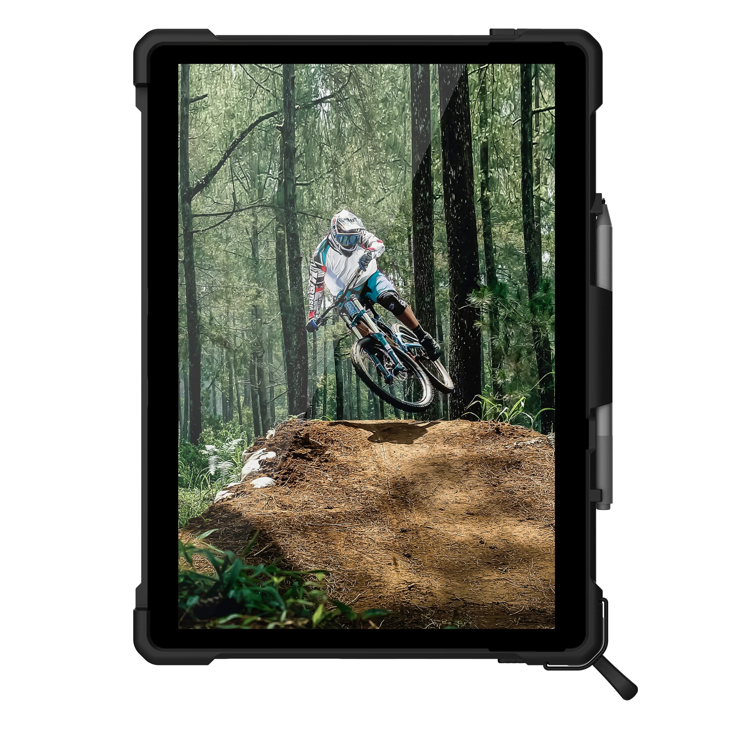 URBAN ARMOR GEAR UAG Designed for Microsoft Surface Pro 8 Case Plasma w/Hand Strap & Shoulder Strap Feather-Light Translucent Rugged Military Drop Tested Protective Cover Ice - Image 5