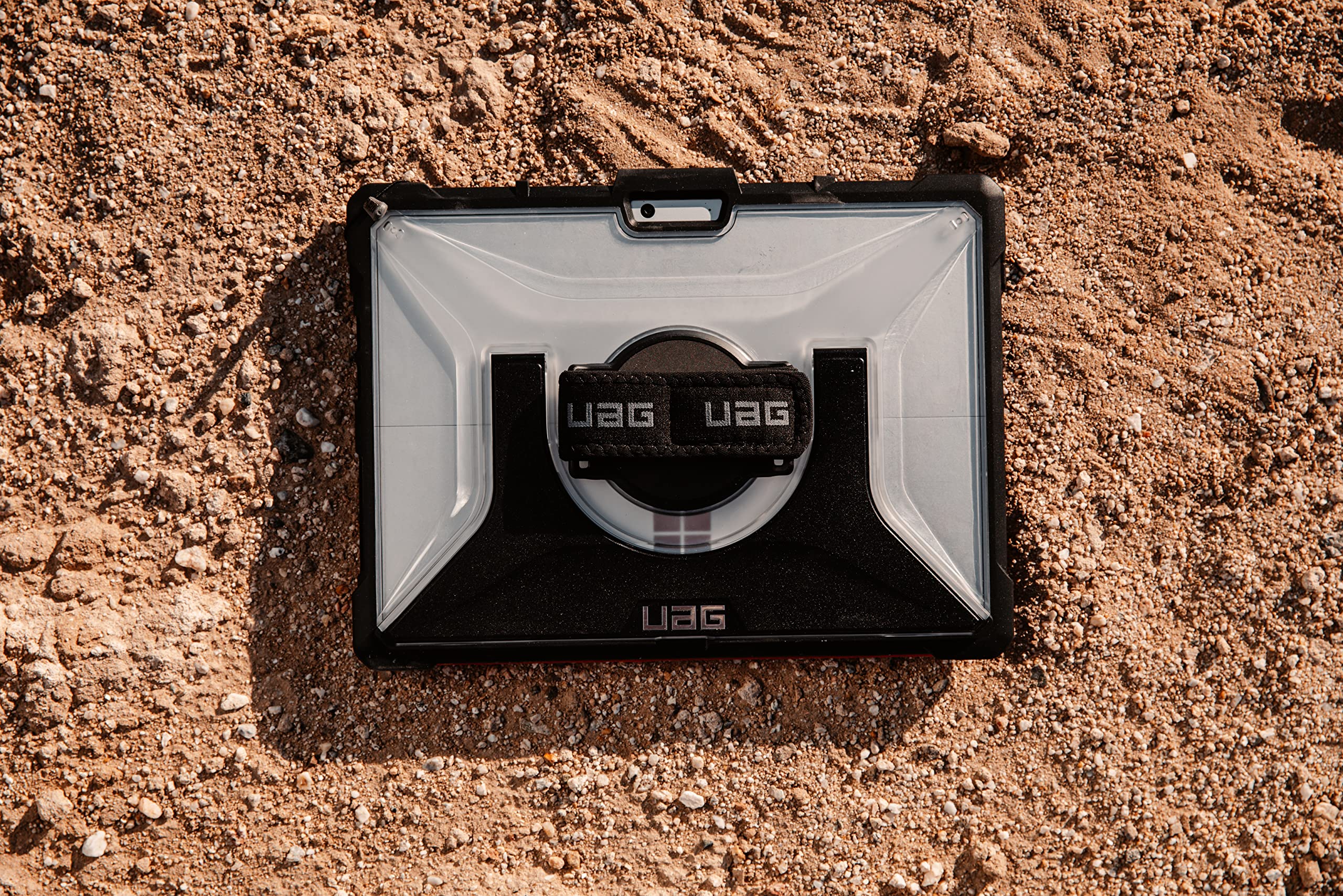 URBAN ARMOR GEAR UAG Designed for Microsoft Surface Pro 8 Case Plasma w/Hand Strap & Shoulder Strap Feather-Light Translucent Rugged Military Drop Tested Protective Cover Ice - Image 7