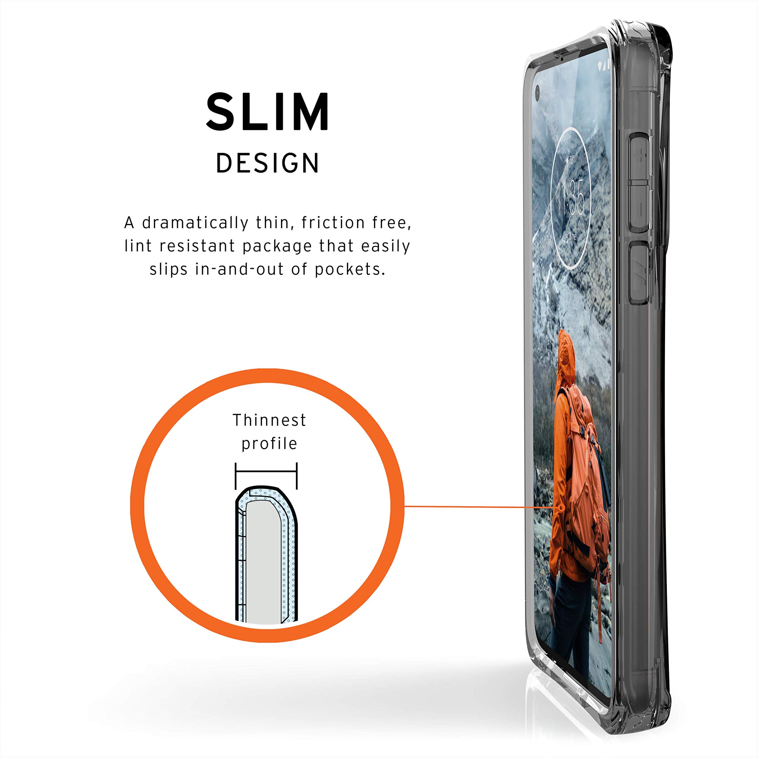 URBAN ARMOR GEAR UAG Designed for Moto G Power Case (2020) Plyo [Ice] Slim Clear Impact Resistant Military Drop Tested Protective Cover - Image 4