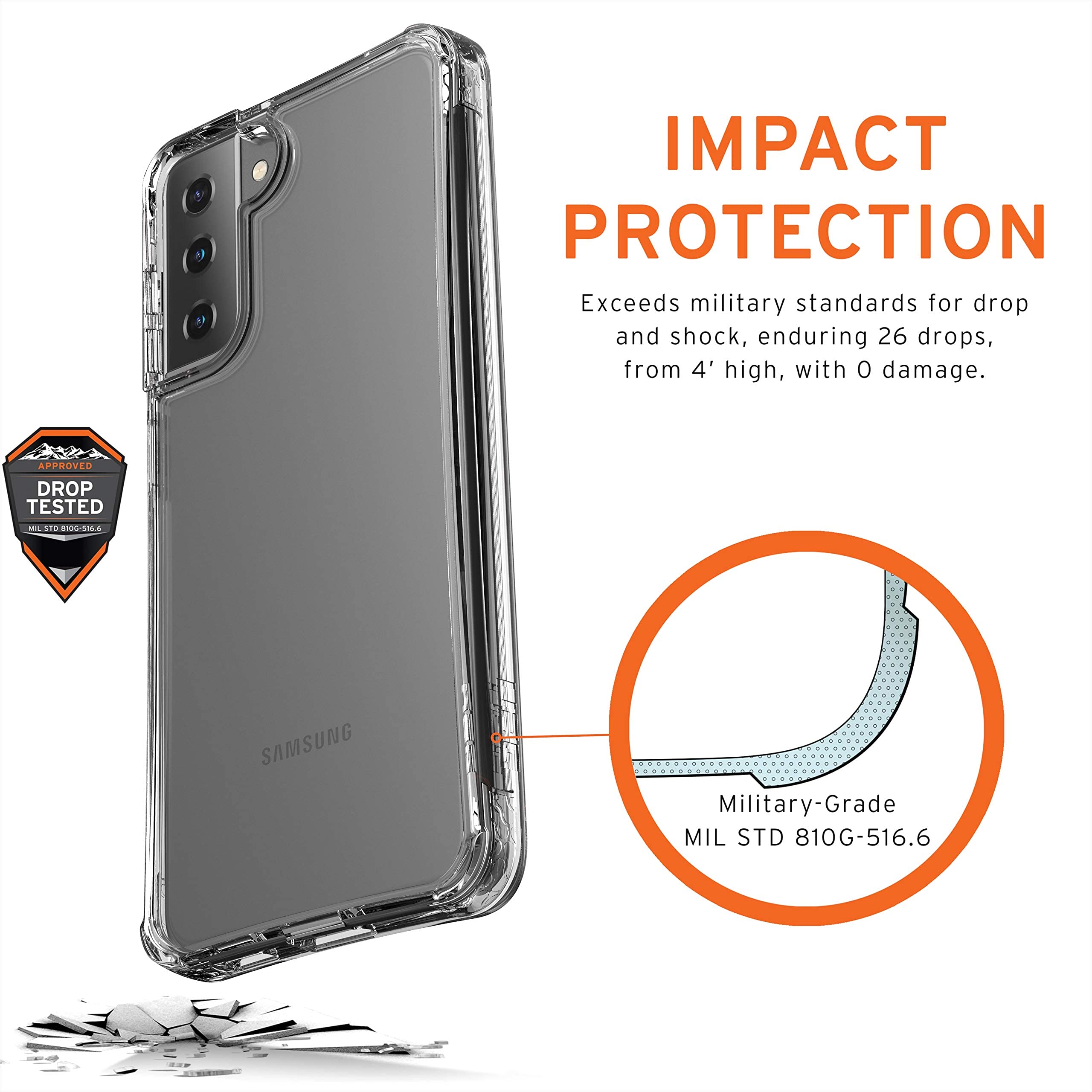 URBAN ARMOR GEAR UAG Designed for Samsung Galaxy S21 Plus Case Clear Ice Rugged Lightweight Slim Shockproof Transparent Plyo Protective Cover, [6.7 inch Screen] - Image 3