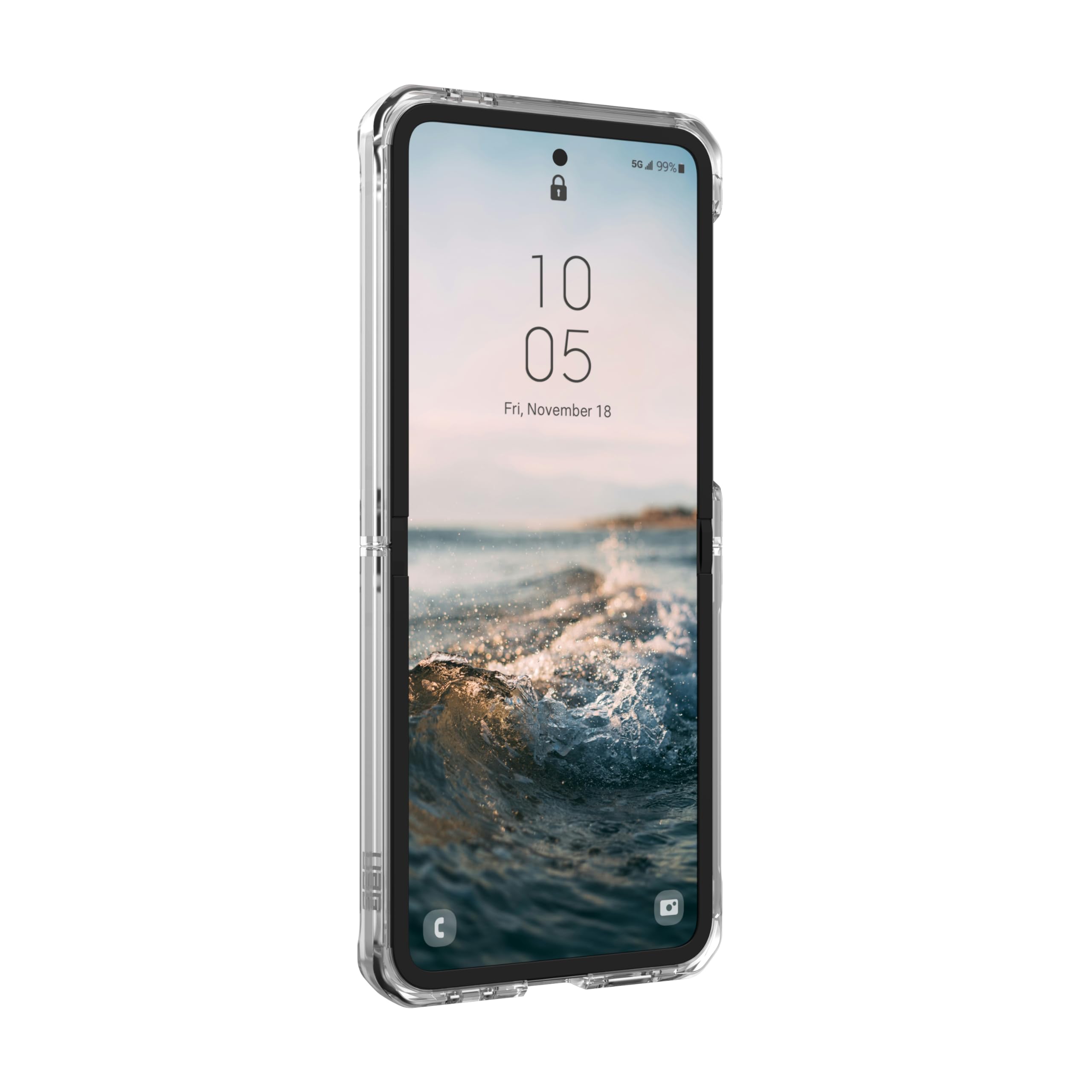 URBAN ARMOR GEAR UAG Designed for Samsung Galaxy Z Flip 7 FE/Flip 6 Case Plyo Ice, Rugged Anti-Yellowing Transparent Clear Military Grade Dropproof Slim Protective Cover - Image 6