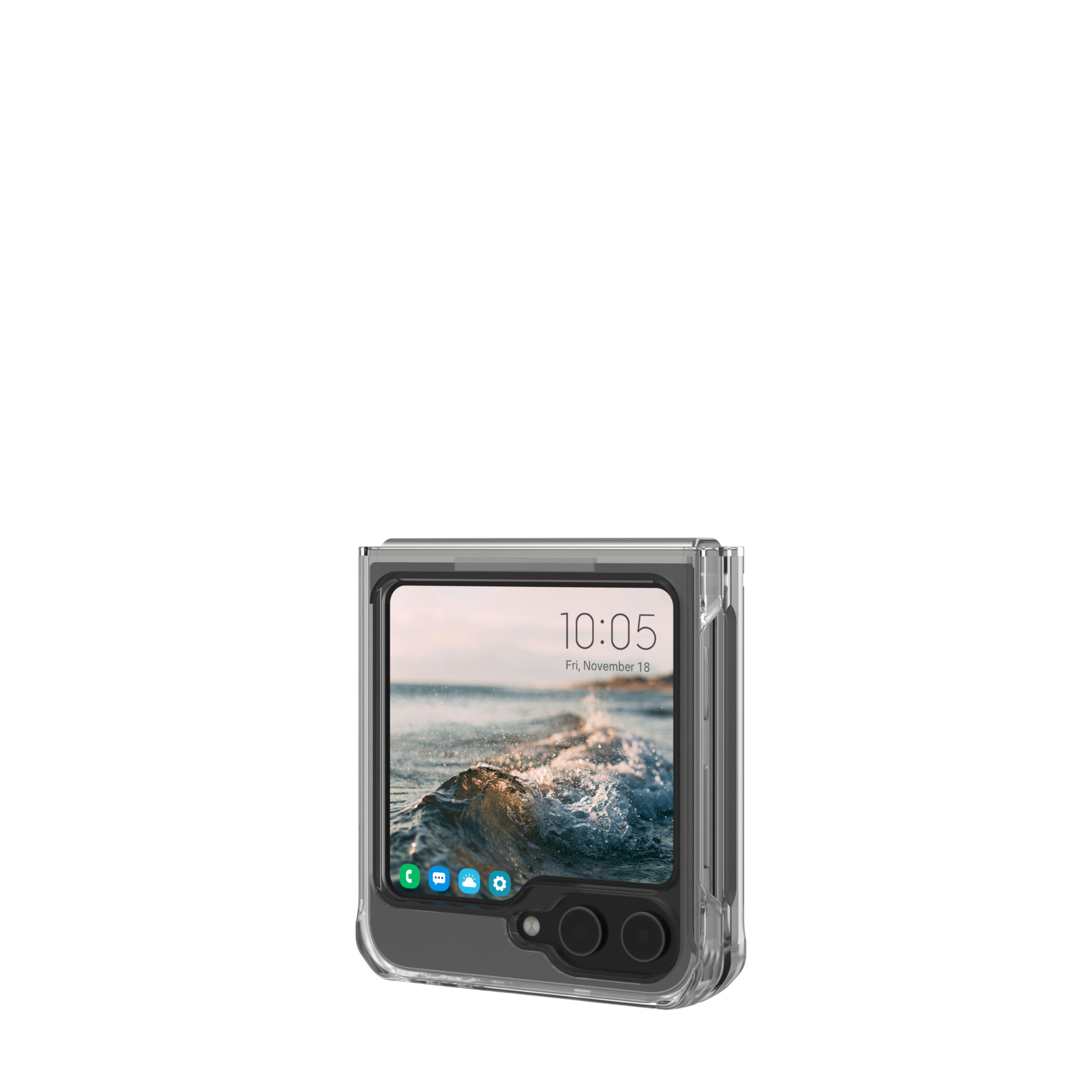 URBAN ARMOR GEAR UAG Designed for Samsung Galaxy Z Flip 7 FE/Flip 6 Case Plyo Ice, Rugged Anti-Yellowing Transparent Clear Military Grade Dropproof Slim Protective Cover - Image 8