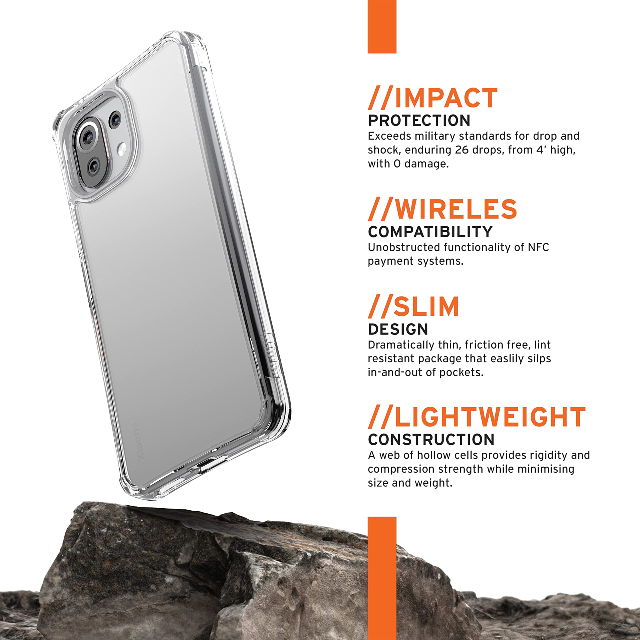 URBAN ARMOR GEAR UAG Designed for Xiaomi Mi 11 Lite 4G / Mi 11 Lite 5G / Mi 11 Lite 5G NE Case [6.5-inch Screen] Rugged Lightweight Slim Shockproof Transparent Plyo Protective Cover, Ice - Image 3