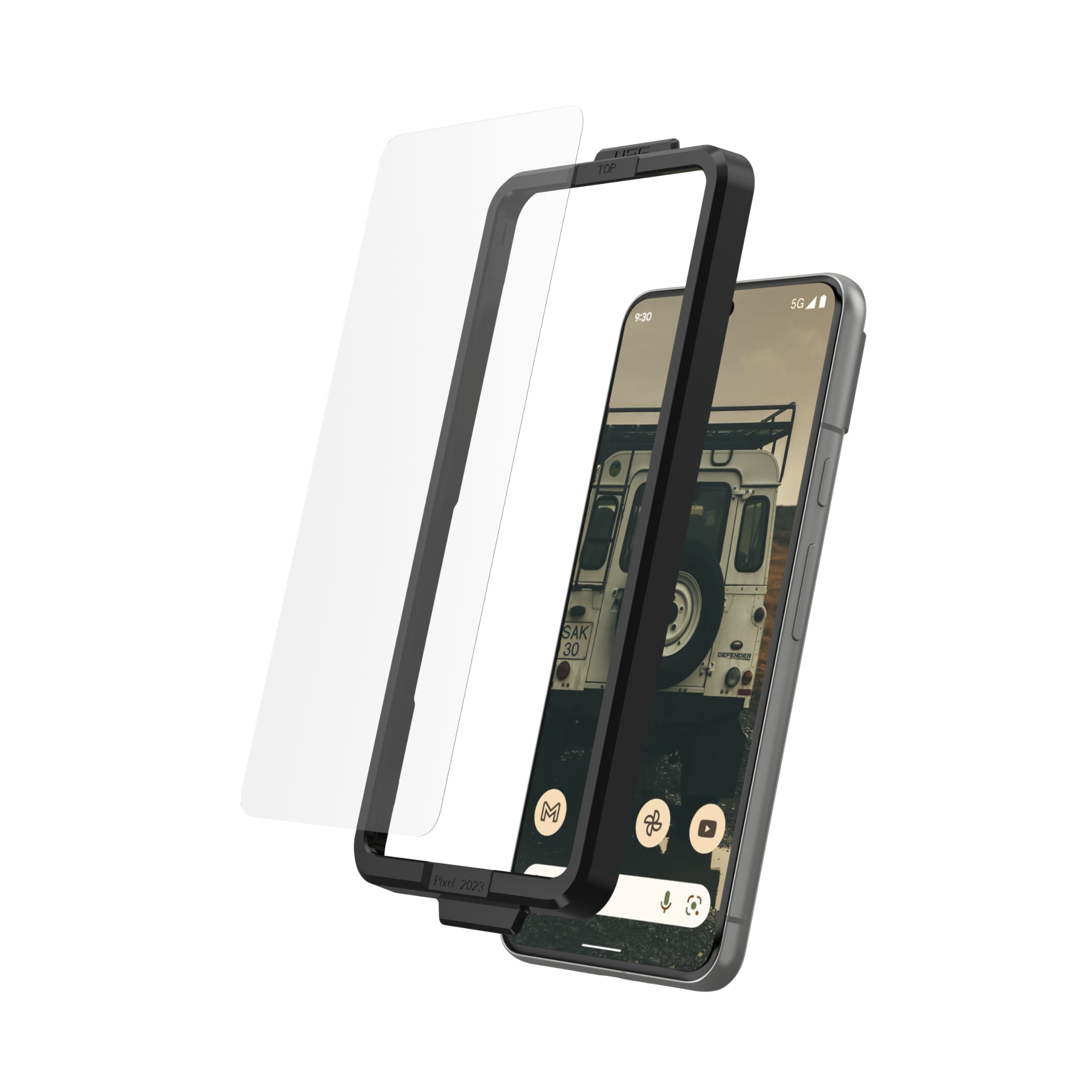 URBAN ARMOR GEAR UAG Made for Google Pixel 8 Glass Shield Plus Screen Protector Clear/Black, Premium Double 9H Strengthened Tempered Glass Ultra Clear HD Anti-Glare Anti-Fingerprint Antimicrobial - Image 3