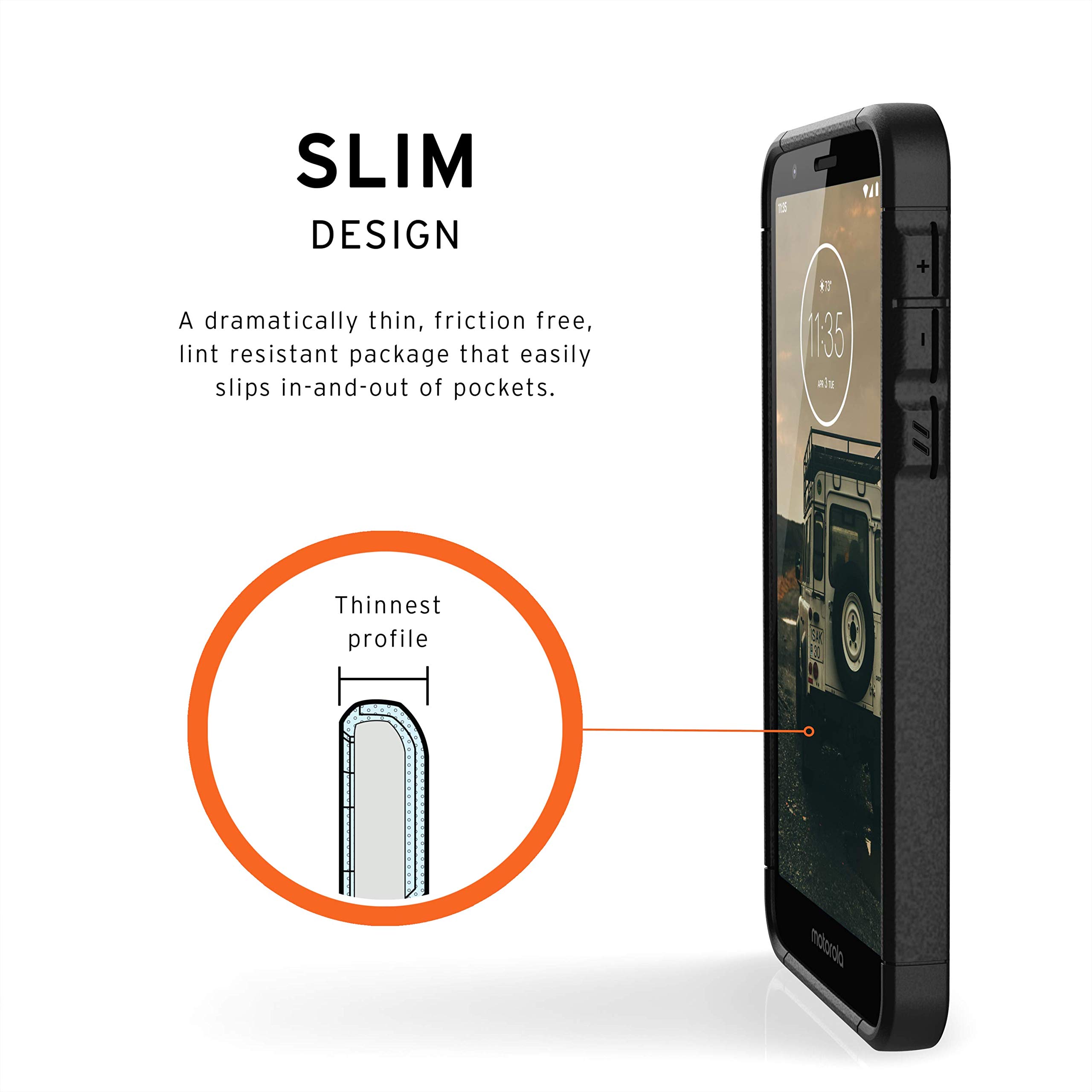 URBAN ARMOR GEAR UAG Made for Moto E6 Scout Feather-Light Rugged [Black] Military Drop Tested Phone Case - Image 4