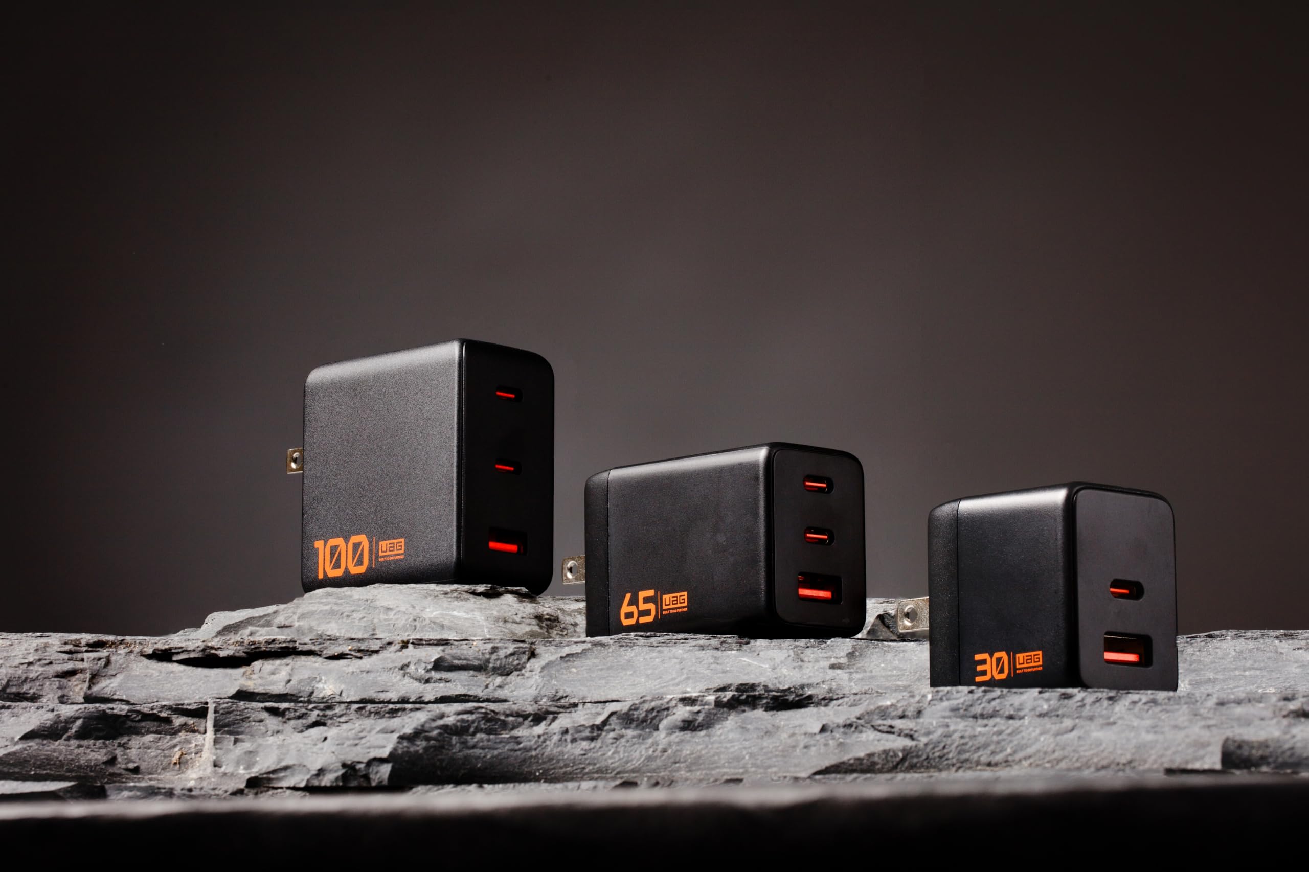 URBAN ARMOR GEAR UAG SRG 65W GaN 3-Port Wall Charger - USB USB-C Multiport Foldable Compact Travel PD 3.0 Quick Charging Power Adapter for Smartphone & Tablet, Black - Image 3