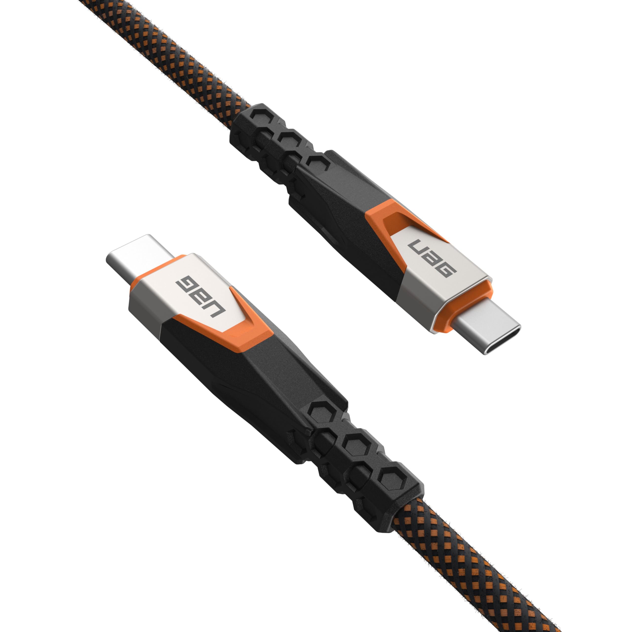 URBAN ARMOR GEAR UAG SRGE USB 3.2 Gen 2 240W 20Gbps USB-C to USB-C Cable 2.5ft Rugged Reinforced SuperSpeed Fast Charging Cable with Strap Compatible with iPhone 17, Galaxy S26 & MacBook, Black/Orange - Image 6