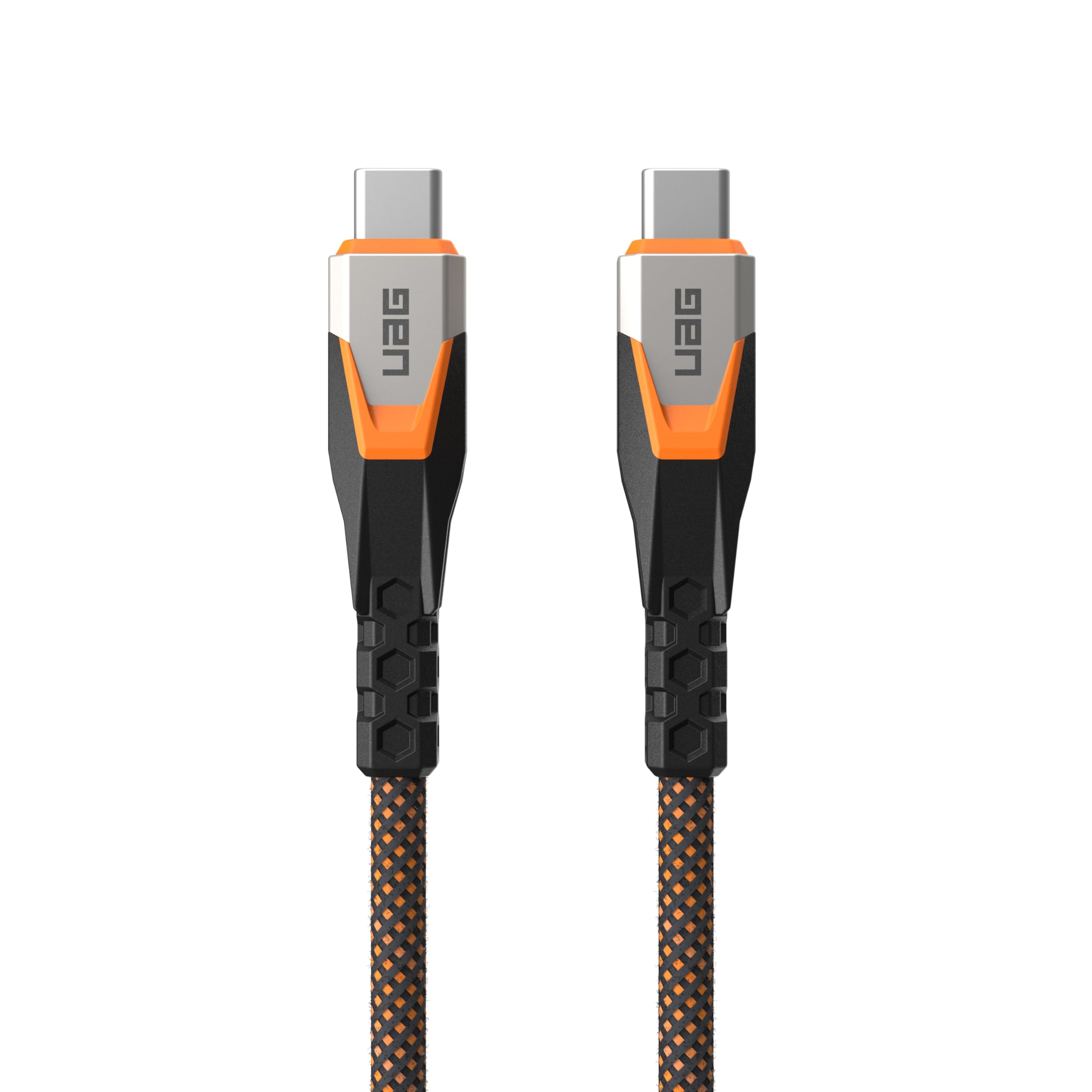 URBAN ARMOR GEAR UAG SRGE USB 3.2 Gen 2 240W 20Gbps USB-C to USB-C Cable 2.5ft Rugged Reinforced SuperSpeed Fast Charging Cable with Strap Compatible with iPhone 17, Galaxy S26 & MacBook, Black/Orange - Image 8