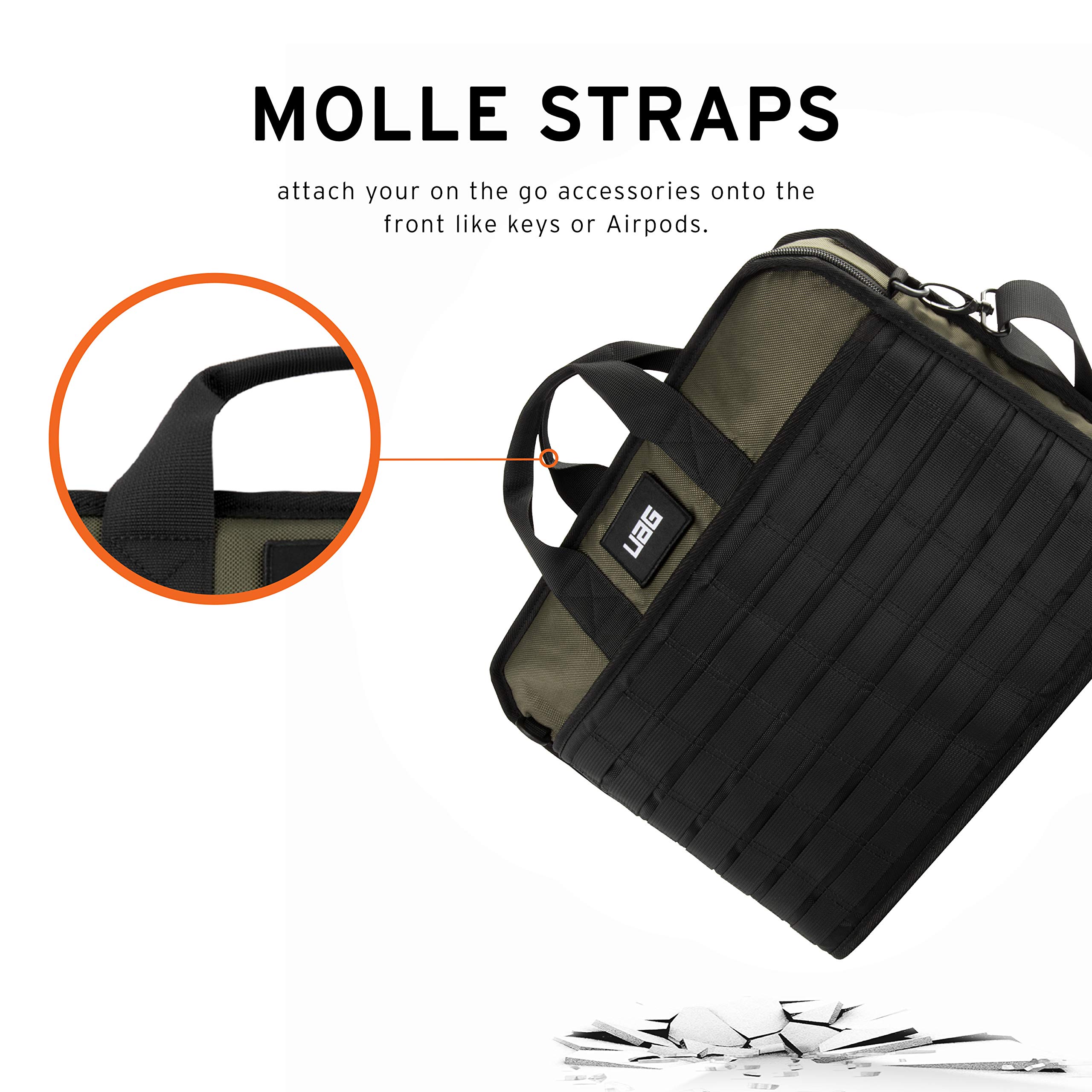 URBAN ARMOR GEAR UAG Tactical 14-inch Slim Brief, fits Most Devices up to 13-inch to 14-inch, Rugged Protective Slim Secure Laptop Tablet Carrying Bag with Shoulder Strap, Olive - Image 5