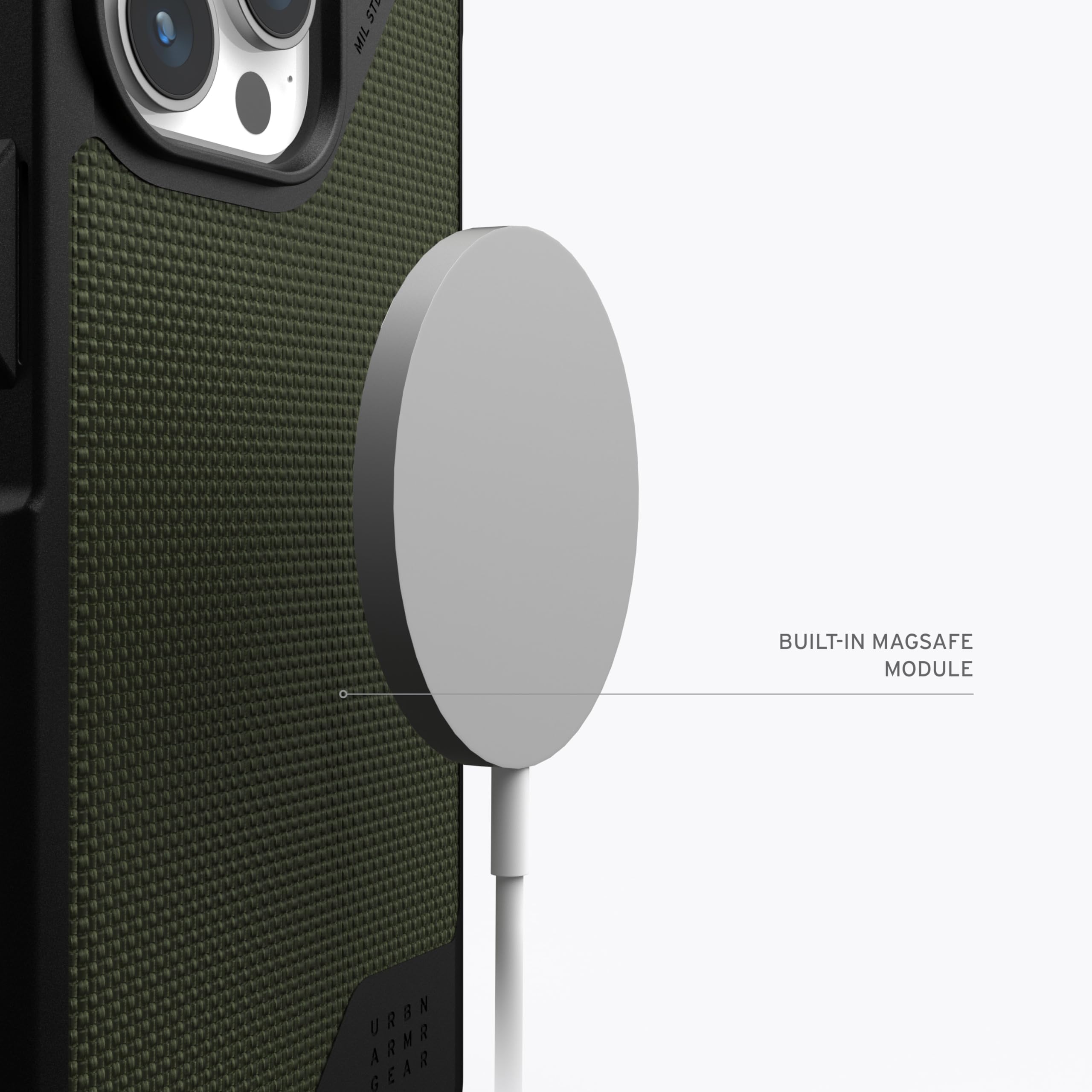 URBAN ARMOR GEAR UAG [Updated Ver] Compatible with iPhone 15 Pro Case 6.1" Metropolis LT Kevlar Olive Built-in Magnet Compatible with MagSafe Charging Rugged Military Grade Dropproof Protective Cover - Image 4