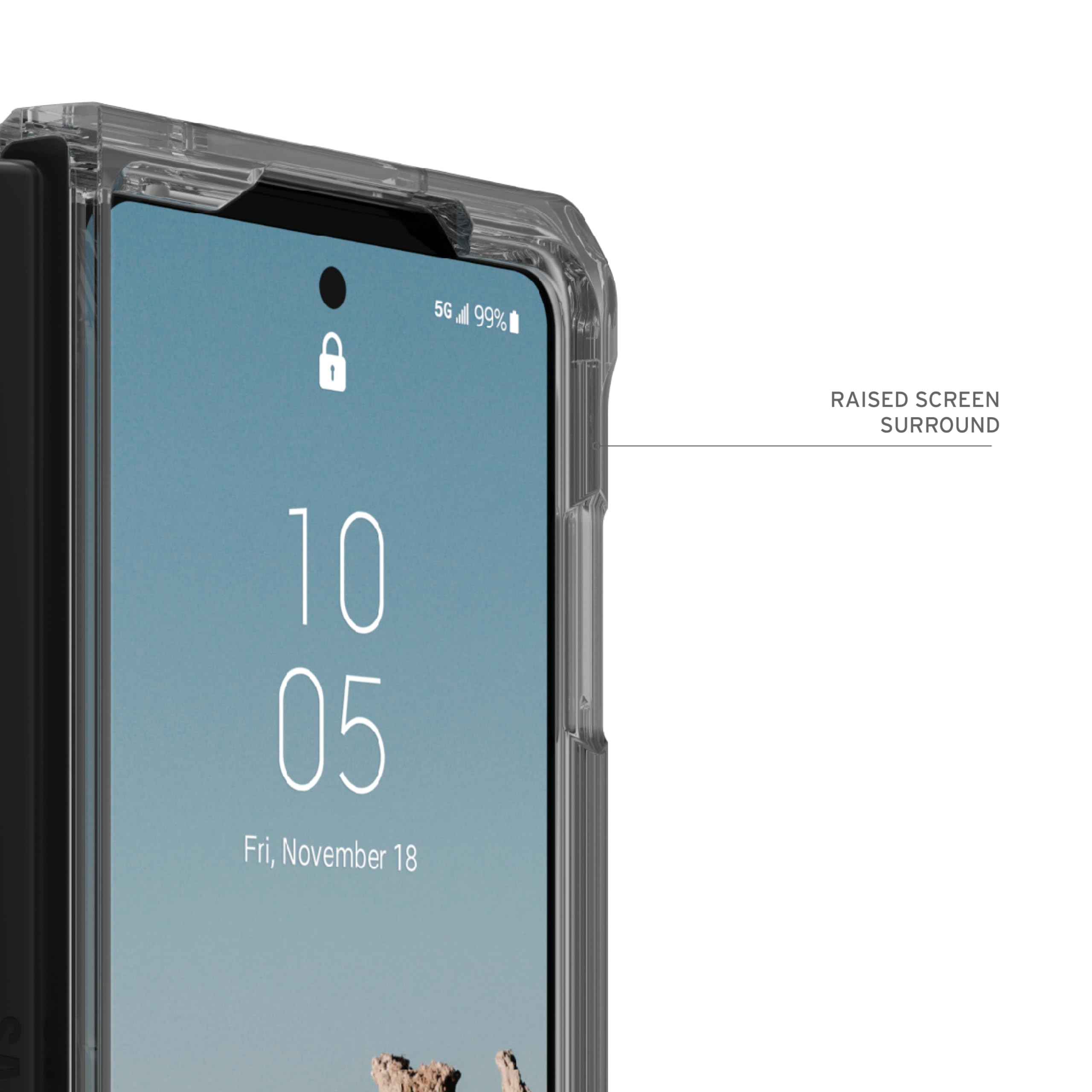 URBAN ARMOR GEAR [Updated Version] UAG Case for Samsung Galaxy Z Fold 5 2023 Plyo Pro Ash/Space Grey, Rugged Anti-Yellowing Transparent Clear Compatible with Magnetic Charging Protective Cover - Image 5